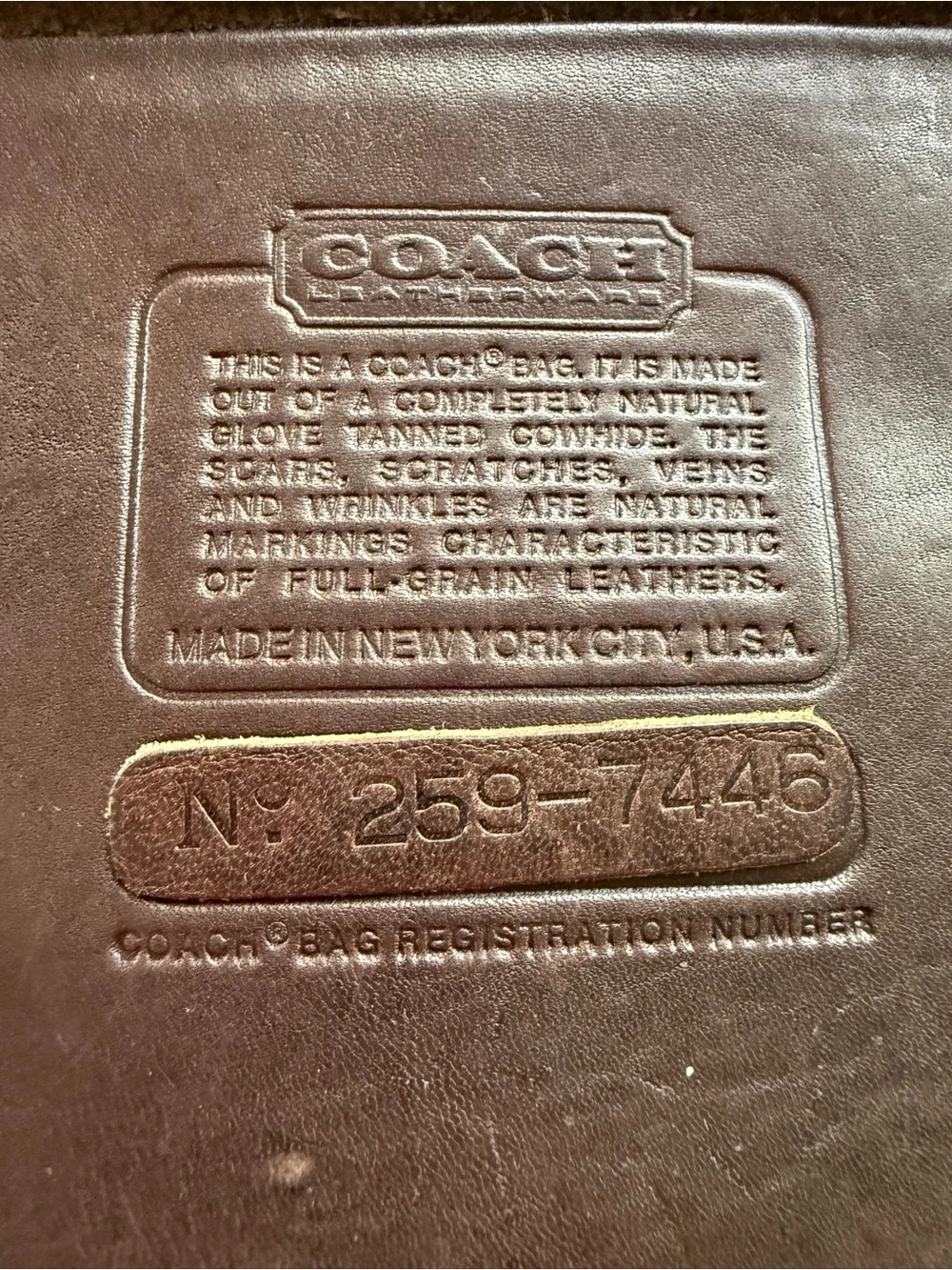 Coach VINTAGE 1970s Slim Satchel Standard #9430 Glue In Tag New York City VGUC